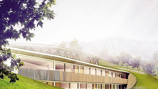 Un’elaborazione grafica del secondo progetto elaborato per l’albergo a Coldogna