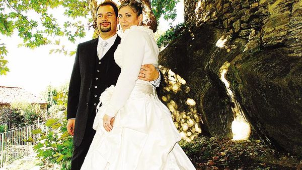 Marco Cariboni con Monica Bazzi il giorno delle nozze