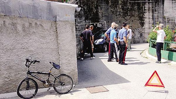 Il luogo dell’incidente di ieri pomeriggio a Rasura 