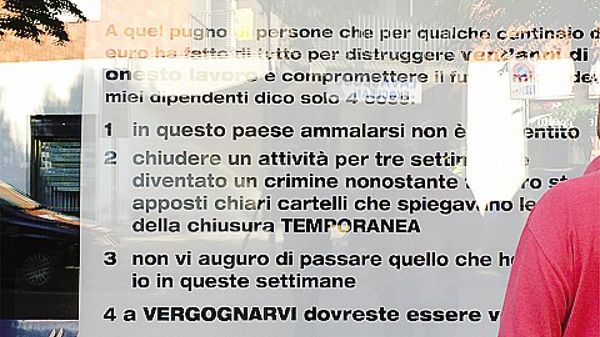 1Il cartellone esposto