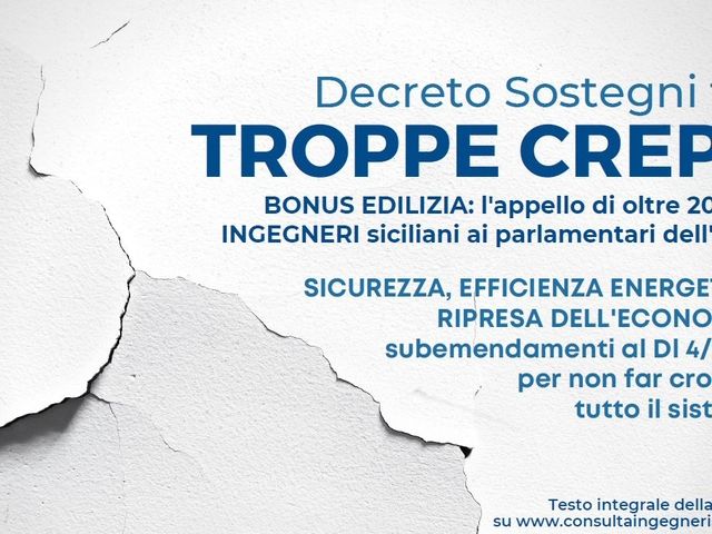 «Decreto Sostegni Ter, troppe crepe: effetti devastanti sulla filiera delle costruzioni» «Decreto Sostegni Ter, troppe crepe: effetti devastanti sulla filiera delle costruzioni»