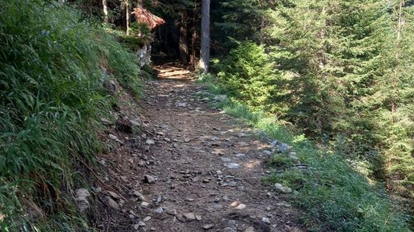 Un tratto del tracciato ciclovia del Bitto