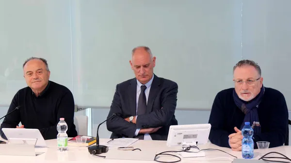 Da sinistra, Nicola Gratteri, Gerolamo Fazzini e Antonio Nicaso