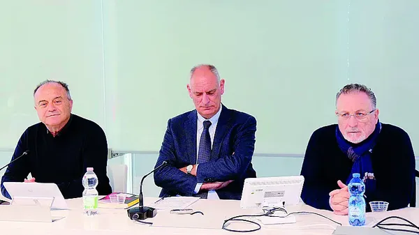 Da sinistra, Nicola Gratteri, Gerolamo Fazzini e Antonio Nicaso