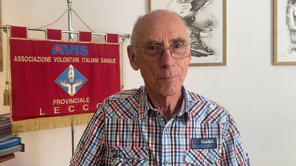 Bruno Manzini, presidente Avis provinciale Lecco