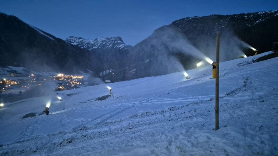 Cannoni sparaneve all’opera a Livigno