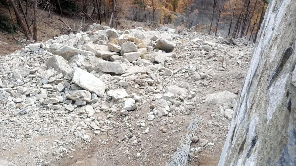 Un’immagine della frana