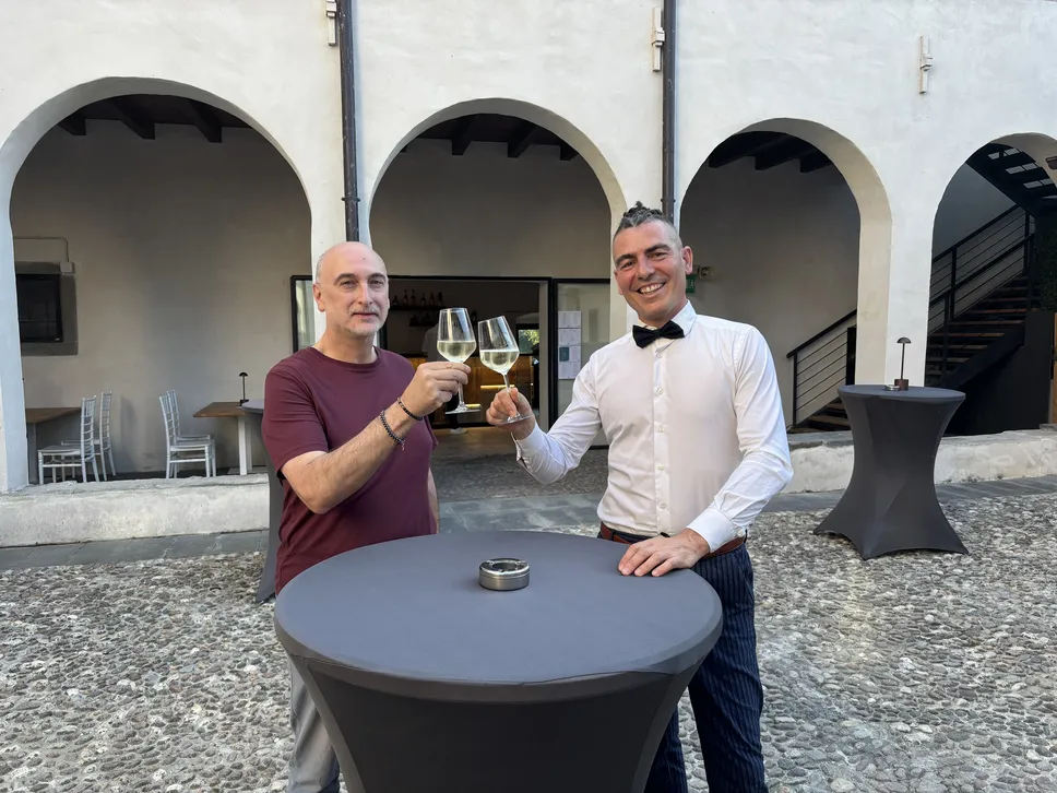 Roberto Monteleone e Chicco Bolis, presidente della Fondazione Santa Maria del Lavello Roberto Monteleone e Chicco Bolis, presidente della Fondazione Santa Maria del Lavello