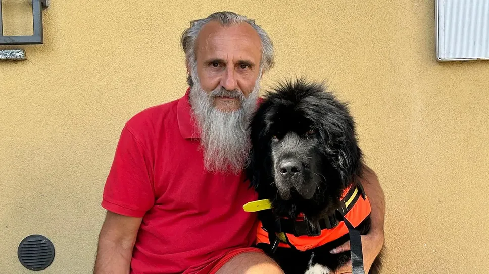 Gerardo Cavadini e il cane Angus bagnini dell’Acsn