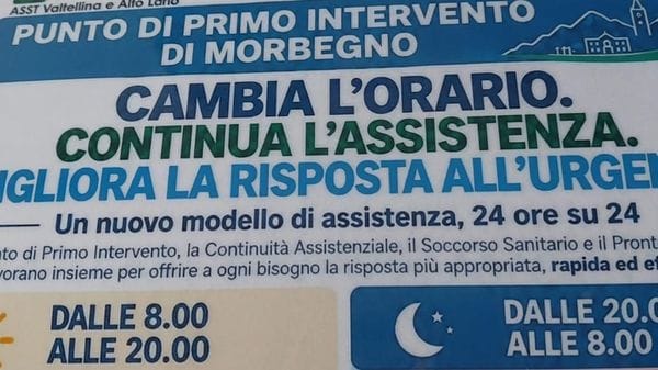 Morbegno, mobilitazione contro la chiusura notturna del Punto di primo intervento