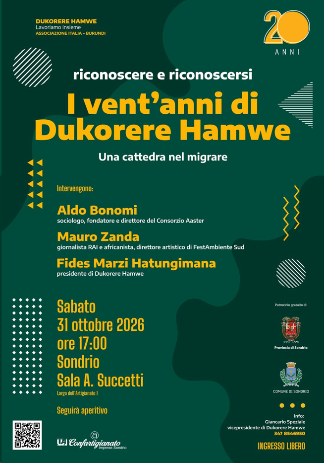 Dukorere Hamwe, vent’anni di impegno tra Italia e Burundi: incontro a Sondrio