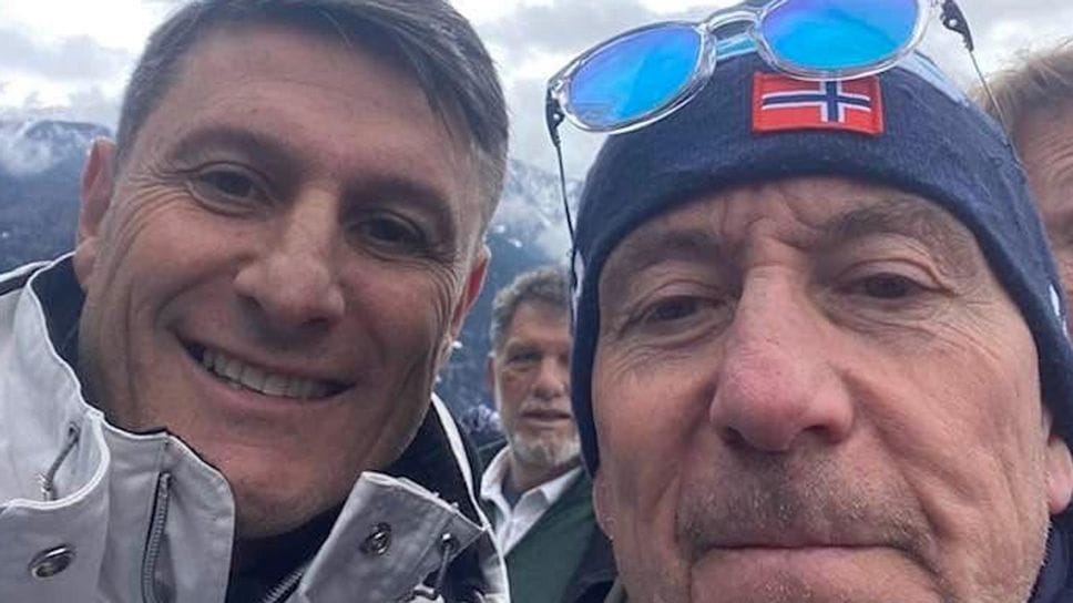 Javier Zanetti col tifoso grosino Nicola Pruneri