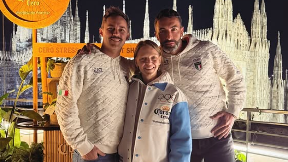 Da sinistra, Anthony Lobello, Arianna Fontana e Alekos Zugnoni