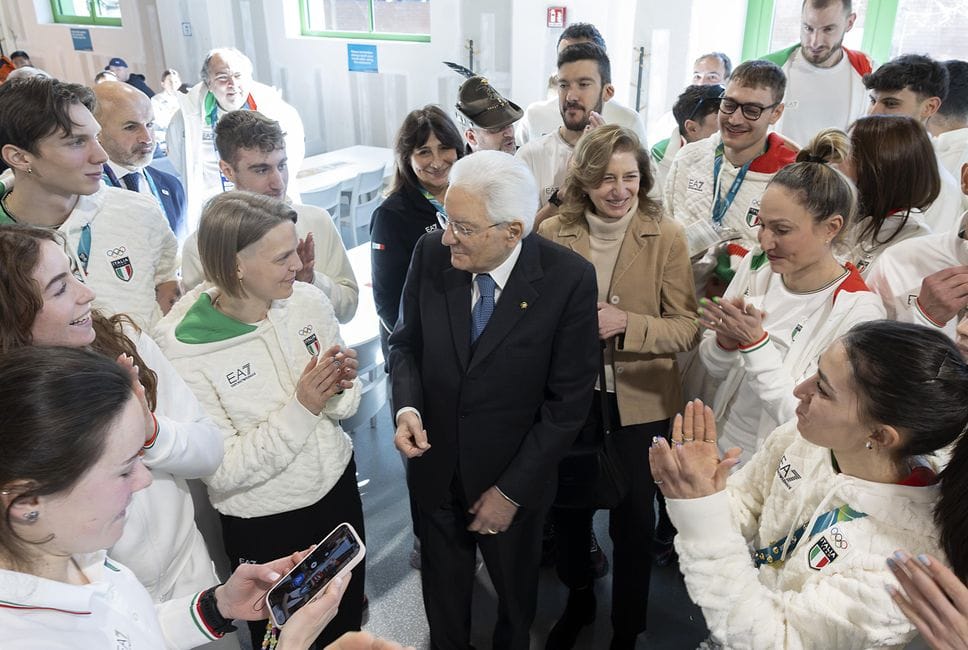 Arianna Fontana accanto al presidente della Repubblica”