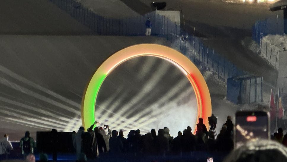 La cerimonia di apertura delle Olimpiadi a Livigno