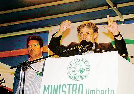 Umberto Bossi alla nona edizione della “Lumbard fest” a Missaglia con l’ex sindaco Lorenzo Bodega
