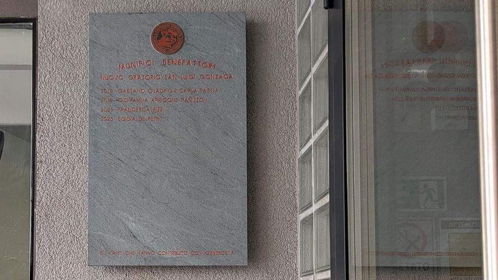 Morbegno, una targa per i benefattori dell’oratorio San Luigi Gonzaga