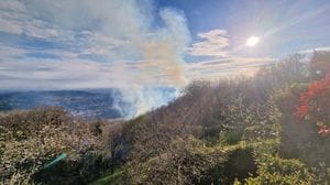 Colle Brianza, incendio boschivo: intervento dell’elicottero