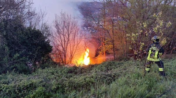 Pasqua di fuoco sulle montagne e nei boschi