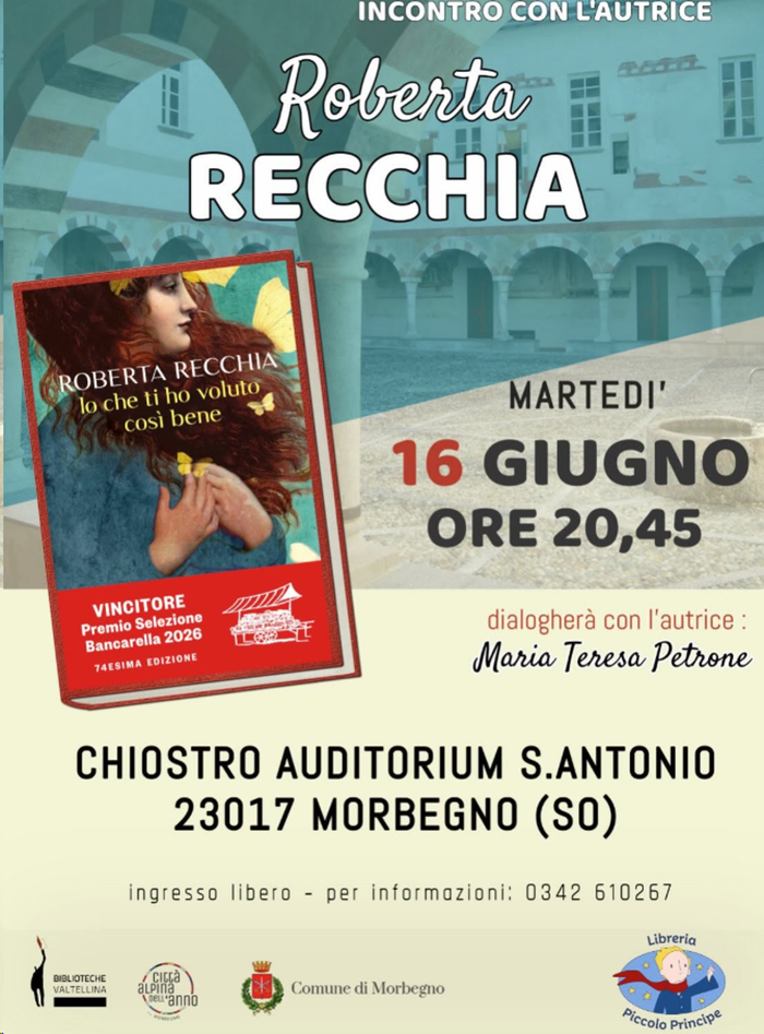 Roberta Recchia a Morbegno: la scrittrice da 150mila copie presenta il suo nuovo romanzo