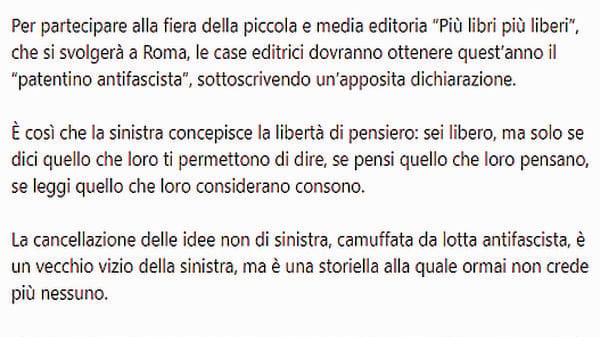 Il patentino antifascista seppellito da una risata