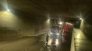 Calolziocorte: sottopasso allagato in Via Mazzini, intervento della protezione civile