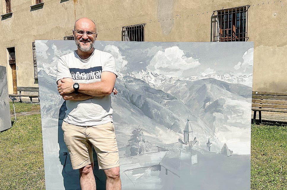 passeggiata tra le vette nelle tele di Luca conca