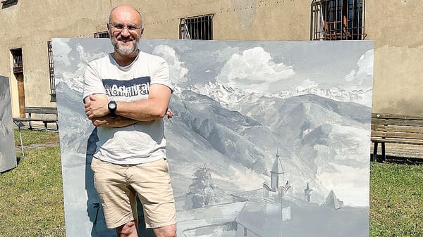 passeggiata tra le vette nelle tele di Luca conca