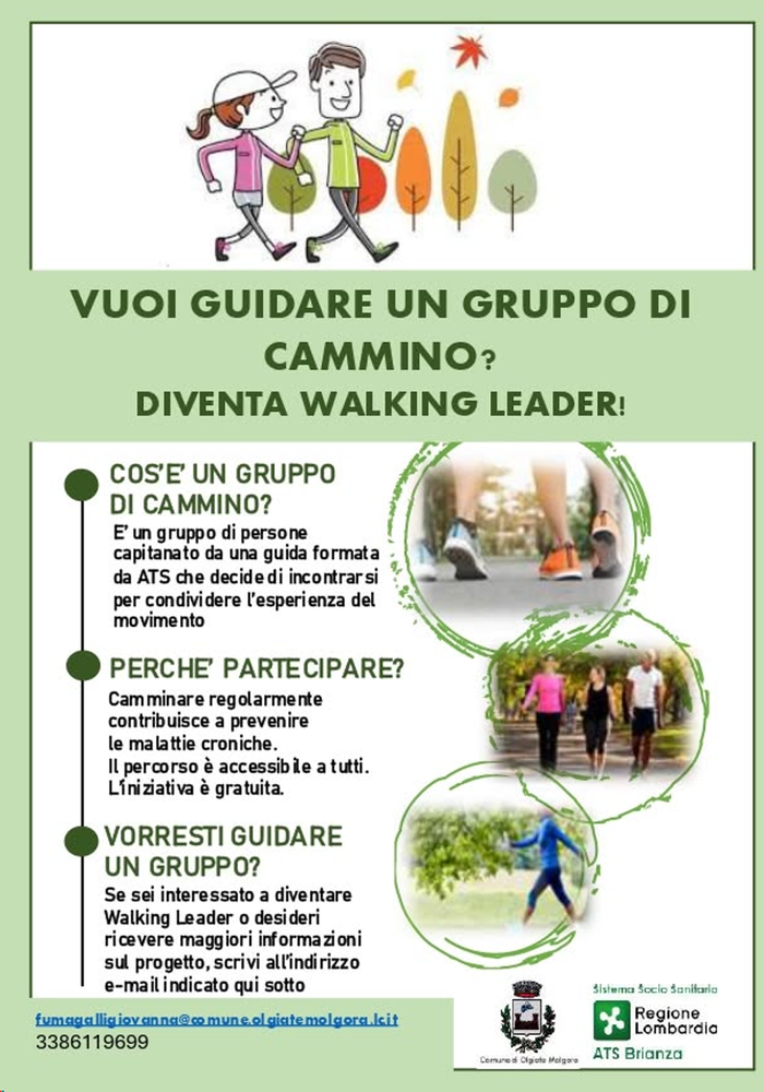 Olgiate Molgora, al via il reclutamento dei “Walking Leader”