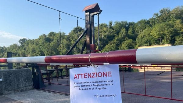 Adda in secca, fermo il traghetto di Imbersago