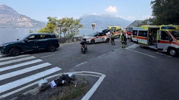 Incidente tra auto e moto sulla Sp72 a Varenna: due giovani feriti e code a Ferragosto
