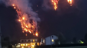 Devastante incendio boschivo sopra Gordona