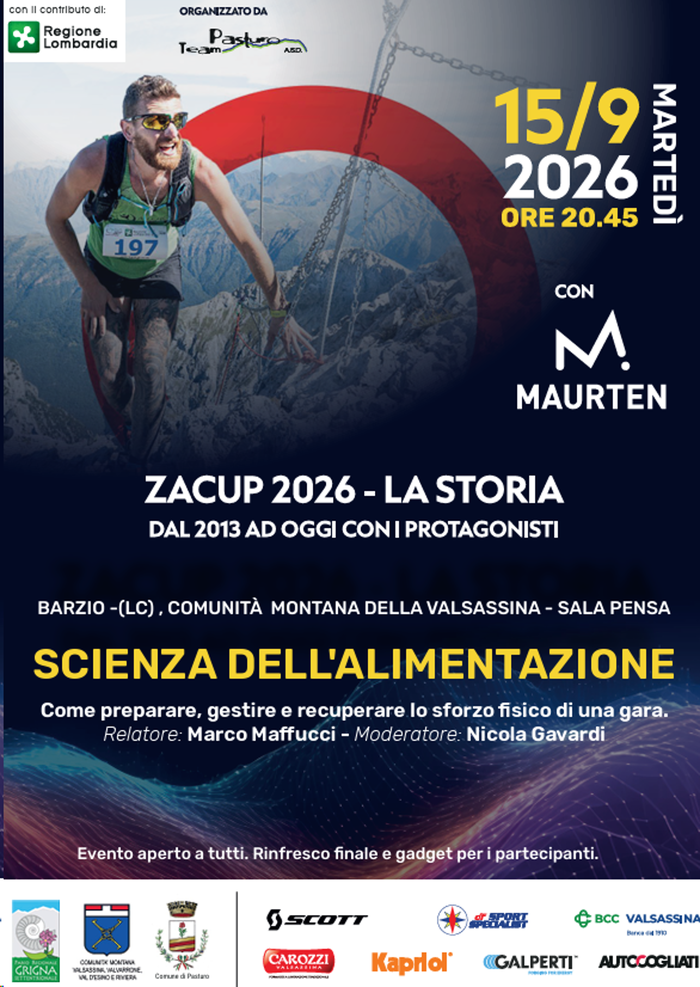 ZacUp 2026, a Barzio si parla di alimentazione e sport