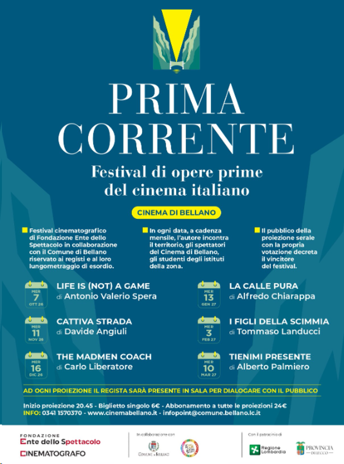 Bellano, nasce «Prima Corrente»: sei opere prime per il nuovo festival del cinema