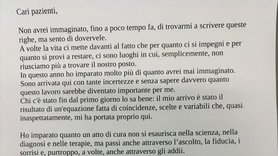 Cosio, l’addio della dottoressa ai suoi pazienti: «Ho provato a fare del mio meglio»