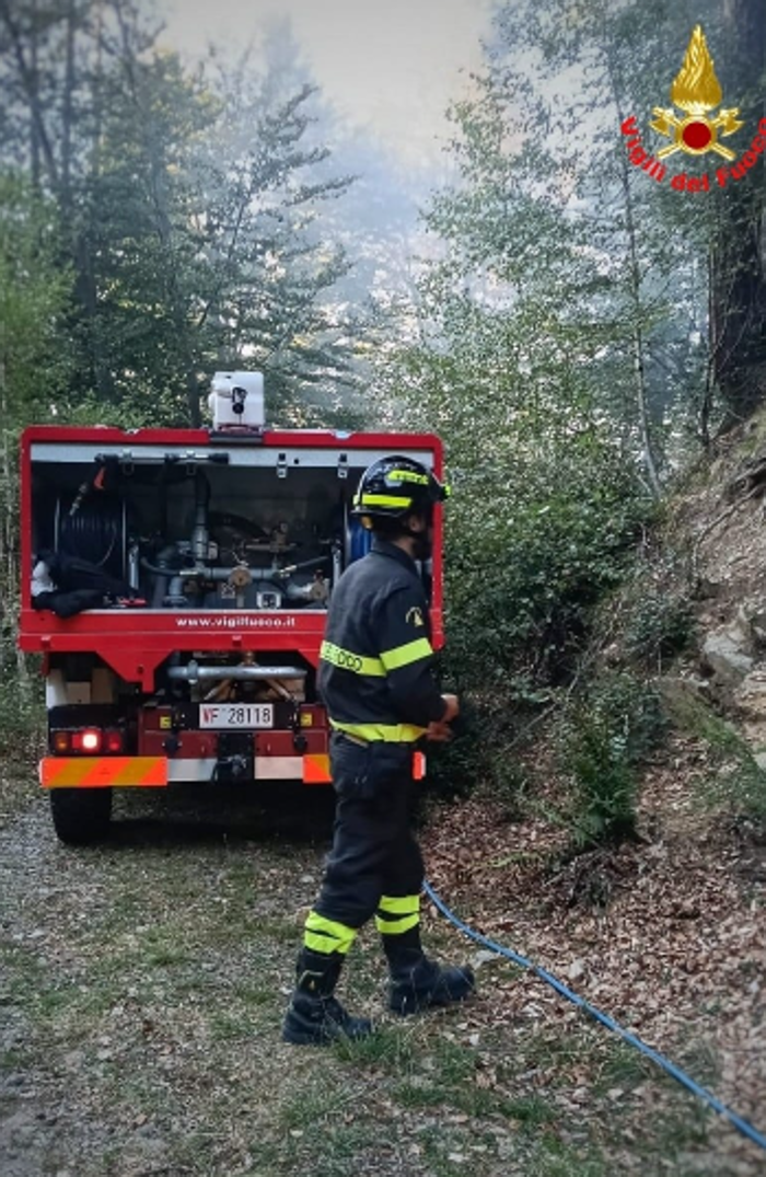 Bellano, principio di incendio sul Monte Muggio