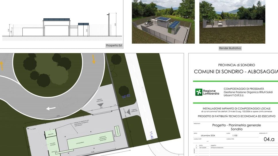 Sondrio e Albosaggia, un nuovo impianto per trasformare l’umido in compost